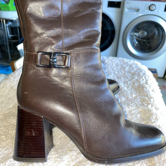 Genuine leather natural fur tall boots made in Italy - Picture 5 of 11